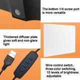 10 Three-Colour Temperature Flat-Panel Live Fill Light With 2.1M Bracket PRL-5039843060DBT