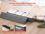 Foldable Storage Ottoman Bench, End of Bed Bench with Side Bags, Folding Upholstered Storage Chest V952-BYWSZYKZDK40FW7EP001V0