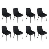 Dining Chairs x 8 Padded Seat Soft Velvet CH1129-FL-4-BKX2
