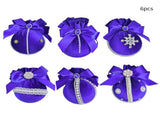 6PCS Velvet Xmas Balls Decorations Elegant Velvet Ornaments for Xmas Tree Wedding Party Blue V1294-YM0901-240702FB06-4