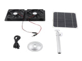 20W Solar Panel Solar Powered Dual Exhaust Fan Kit for Chicken Coops Greenhouses Sheds Pet Houses V1294-YM0901-3111240101211