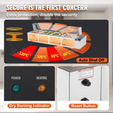 VEVOR Commercial Electric Food Warmer Countertop Buffet 4*8Qt with Glass Shield V952-SYSPBWQBLZK4RHM29V3