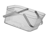 Bath Organizer Basket Stylish Clear Stripe Large Capacity Shower Storage Organizer with Handle for V1294-YM0703-3117230123813