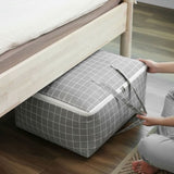 SOGA 2X Grey Plaid Super Large Storage Luggage Bag Double Zipper Foldable Travel Organiser SBOX203X2