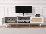 Rattan TV Stand for 65 inch TV, Boho TV Stand with Rattan Door, Entertainment Center with Build-in V952-TBDSJ55YCBSL3PJVTV3