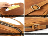 Men's Full Grain Leather Crossbody Bag Casual Commuter Shoulder Bag Vintage Messenger Multi-Function V1221-XM-LB5646-ZS202