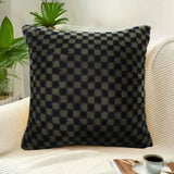 SOGA 2X 45cm Urban Light Luxury Pillow Dark Night Green Checkered Square Throw Pillow FRENCHCUSHION238X2
