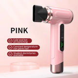 Pink wireless Hair Dryer with Cold & Hot Air, Portable Large-Capacity Rechargeable Ionic Dryer, V888-ELOSUNG13684