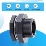 12Pcs Bulkhead Fitting 1 Inch Pvc Bulkhead with Plug Water Tank Connector Adapter Fitting Double V1258-DP02-C-745