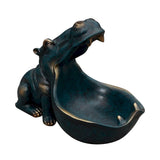 Desktop Ornament ,Hippo Statue Home Resin Hippopotamus Figurine Fun Candy Dish Key Bowl Big Mouth V1192-AZ-W-27854