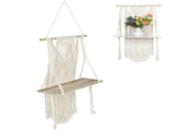 Hand Knitting Wall Hanging Shelf Organizer Rope Plant Pot Holder for Home Decoration V1294-YM0901-3111200210811