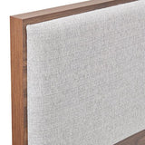 Queen Bed Frame with Melamine Finishing Fabric Upholstered Headboard LED Light V43-BED-MYLS-Q