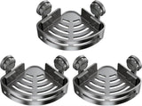 3 Pack Corner Shower Shelf, No Drilling Triangular Bathroom Organizer with Hooks for Shampoo and V1237-ZY-917-038