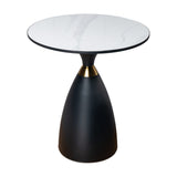 Midnight Elegance Drum Side Table V264-TAB-729S-WHE-BK-1