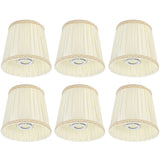 6Pcs Fabric Cloth Lampshade Lamp Cover Replacement for E14 Chandelier Wall Lamps Beige V1294-YM0901-3119200096411