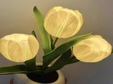 Tulip Night Light Soft Light Exquisite Ceramics PU Flower Table Lamp for Bookstores Cafes Battery V1294-YM0626-3119220194711
