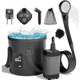 Portable Camping Shower, 6000mAh Rechargeable Outdoor Shower Pump 4 Spray Modes & Speeds, Ipx7 V1107-132-60873-BLK1