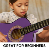 Karrera 34in Acoustic Childrens Wooden Guitar - Purple NC-34-PU