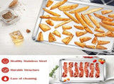 Stainless Steel Toaster Oven Trays, 2 Pack Small Non Toxic Baking Cookie Sheets for Cake Baking, V1189-LC-RY-00061