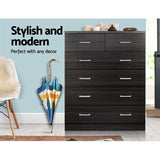 Artiss 6 Chest of Drawers - ANDES Walnut FURNI-NEW-DT-AB