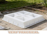 White Plastic Hollow Mold for Concrete Brick Making, Cement Block Form for Precise Construction V1369-AZ3-W-19228