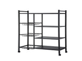 Artiss 4-Tier Kitchen Rack Microwave Bakers Storage Shelf with 3 Baskets Wheels XFEL-KR-MEL-4S-80-GR