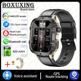 NNEOBA Rugged Military GPS Smart Watch - AMOLED 1.96 HD Display V728-1005007347986162-BELT-BLACK-1