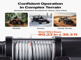 2041 kg Electric Winch, 12V DC ATV/UTV Winch with 6 mm x 12 m Steel Wire Rope, Wireless & Wired V952-ZLQDXGSSJP45OJ5B5001V9