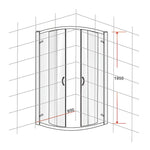 90 x 90cm Rounded Sliding 6mm Curved Shower Screen with Base in Chrome V63-830051