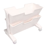 Double Layer Movable Deskside Bookshelf Removable Small Bookcase Dormitory Organize Trolley Shelf V1294-YM0706-3116230011411