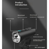 Super Bright Front Bike Light for Night Riding, Bike Headlight USB Rechargeable, Waterproof Front V1192-AZ-W-7843