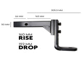 Adjustable Height Tow Hitch Ball Towbar Drop Mount Tongue Trailer Tow Bar 4000KG V379-TOWBAR5BLK