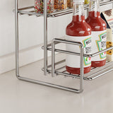 Stainless Steel Two Layers Storage Shelf Kitchen Spice Rack Bathroom Cosmetics Mouthwash Cup V1161-101216