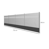 Camping Windbreak with Clear Windows & Carry Bag 725x140cm Black Outdoor Privacy Shelter V63-953281