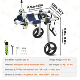 2 Wheels Wheelchair for Back Legs, Pet Wheelchair Lightweight & Adjustable Assisting in Healing, V952-CWLYLLSLLSZHTMYXJV0