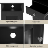 Artiss Computer Desk Home Office Study Desks L-shaped Corner Table with Storage FURNI-Q-DESK-L-BK-ABC