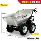 BAUMR-AG Mini Dumper Power Wheel Barrow Tracked Motorised Petrol Powered Wheelbarrow V219-BRWPWRBMRABP9