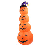 7.9ft Height Halloween Inflatable Pumpkin Build in LEDs Blow Up 4 Pumpkins Decoration with Ghost for V1294-YM0901-3115240041412