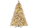 Jingle Jollys Christmas Tree 2.1m Flocking Pencil Tree LED Xmas 860 Tips White XM-TR-PENCIL-7FT-LED