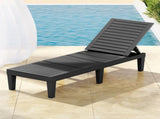 Gardeon Sun Lounge Adjustable Recliner Patio Outdoor Furniture Lightweight Black FF-LOUNGE-PP-BK