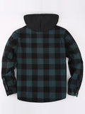 Men's Shirt Padded Warm Lined Shirts Men's Casual Shirt with Pockets Men's Hooded V1237-ZY-203-0026