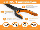 38" Extra Long Grabber Reacher Tool 2 Pack Extra Long Foldable Reacher Grabber Pickup Tools with V1107-108-56516