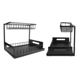 Under Sink Organizer L Shape 2 Tier Slide Out Sink Shelf for Under Kitchen Bathroom Sink Organizers V1294-YM0703-3117230031311
