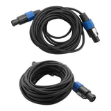 2 Pack 25 Ft Male Speakon to Cables, Professional 12 Gauge AWG Audio Cord DJ Speaker Cable Wire with V1192-AZ-W-22778