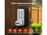 Mechanical Keyless Entry Door Lock, 2.0 Code Upgrade, 4-7 Digits Code, Single-Sided Push Button V952-JXMMSYSQXQRSNIU67001V0