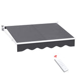 Instahut Retractable Folding Arm Awning Motorised Sunshade 2Mx1.5M Grey AWN-B-ARM-REMOTE-20X15-GREY