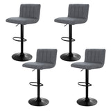 Artiss 4x Bar Stools Vintage Leather Gas Lift Grey BA-K-7228-GYX4