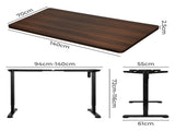 Levede Motorised Standing Desk Adjustable 140cm Walnut 1000x 1MM DH4948-140S-BKWA