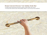 Antique Style Brass Carved Shower Tub Safety Grab Bar Wall Mounted Bathroom Accessories V1294-YM0722-JY04616