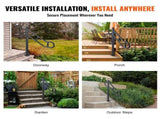 Single Post Handrail for Outdoor 1-3 Steps, 40.5" L x 35.4" H Metal Bent Stair Handrails, Floor V952-LZKFSHS405INENIH7V0